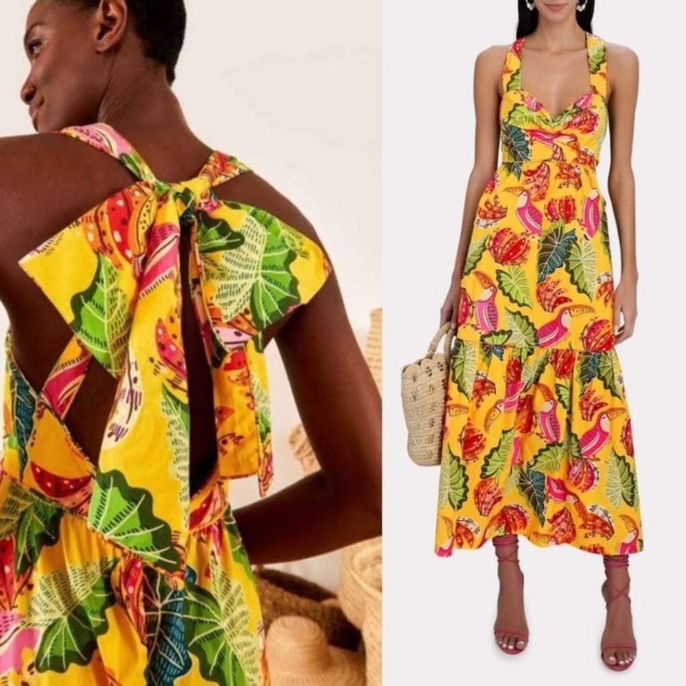 FARM Rio Beaks & Bananas Dress